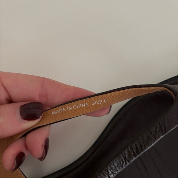 Madewell The Kita Thong Sandal Leather Dark Brown Size 8 - Picture 7 of 7